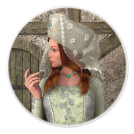 Mittelalterliche Dame Keramikknauf