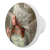 Mittelalterliche Dame Keramikknauf (Rechts)