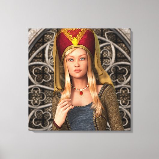 Mittelalterliche Dame Leinwanddruck (Vorderseite)