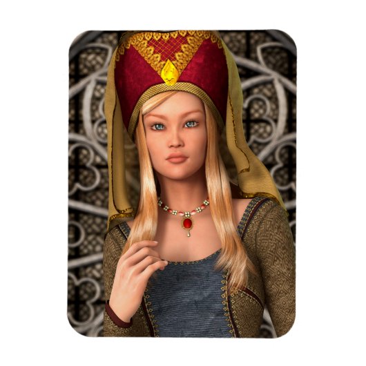 Mittelalterliche Dame Magnet (Vertikal)