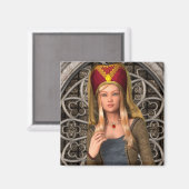 Mittelalterliche Dame Magnet (Vorderseite/Rückseite)