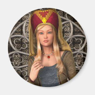 Mittelalterliche Dame Magnet
