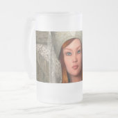 Mittelalterliche Dame Mattglas Bierglas (Vorderseite Links)