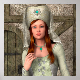 Mittelalterliche Dame Poster