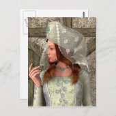 Mittelalterliche Dame Postkarte (Vorne/Hinten)