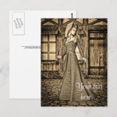 Mittelalterliche Dame Postkarte (Vorne/Hinten)