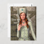 Mittelalterliche Dame Postkarte (Vorne/Hinten)