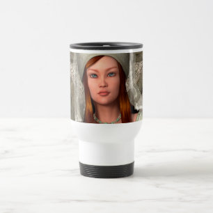 Mittelalterliche Dame Reisebecher