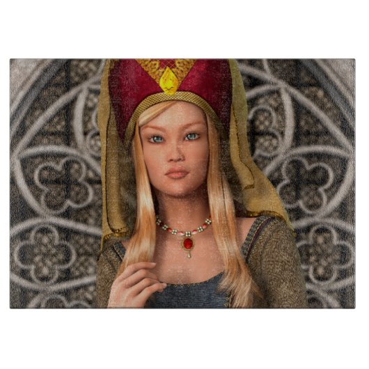 Mittelalterliche Dame Schneidebrett (Vorderseite)