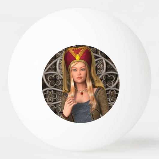 Mittelalterliche Dame Tischtennisball (Vorderseite)