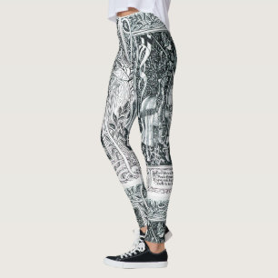 Mittelalterliche Dame und Ritter auf Pferden Schwa Leggings