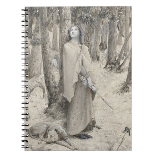 Mittelalterliche Dame Warrior Forest Monochrome Ku Notizblock (Vorderseite)