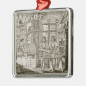 Mittelalterliche deutsche Druckmaschine (Stich) Ornament Aus Metall (Links)