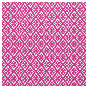Mittelalterliche Diamanten - fuchsienrosa und weiß Stoff