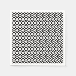 Mittelalterliche Diamanten - schwarz-weiß Serviette