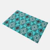 Mittelalterliche Diamanten Türkis Fußmatte (Schrägansicht)