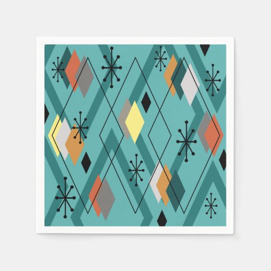 Mittelalterliche Diamanten Türkis Serviette (Vorderseite)