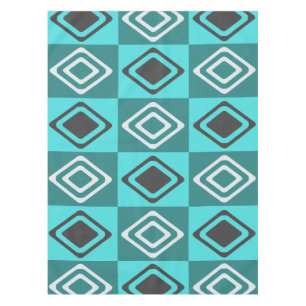 Mittelalterliche Diamanten Türkis Tischdecke