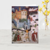Mittelalterliche Dorfszene Karte (Gelbe Blume)