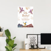 Mittelalterliche Drachenjunge Babydusche Willkomme Poster (Heimbüro)