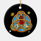 Mittelalterliche Dreifaltigkeit Gott, Jesus & Heil Keramik Ornament (Vorne)