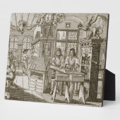 Mittelalterliche Druckmaschine (Gravur) Fotoplatte (Seite)