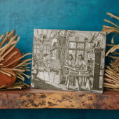 Mittelalterliche Druckmaschine (Gravur) Fotoplatte (Seite)