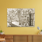Mittelalterliche Druckmaschine (Gravur) Leinwanddruck (Insitu (Wohnzimmer))