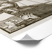 Mittelalterliche Druckmaschine (Gravur) Poster (Ecke)