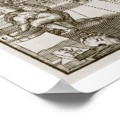 Mittelalterliche Druckmaschine (Gravur) Poster (Ecke)