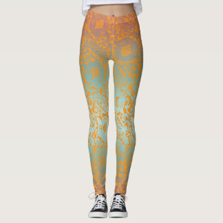 Mittelalterliche Einzigartige Blumenschmuck Multic Leggings