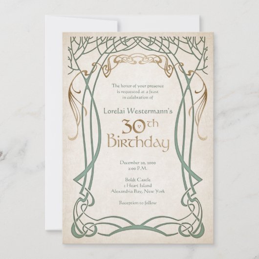 Mittelalterliche Fantasie 30. Geburtstag Einladung (Vorderseite)