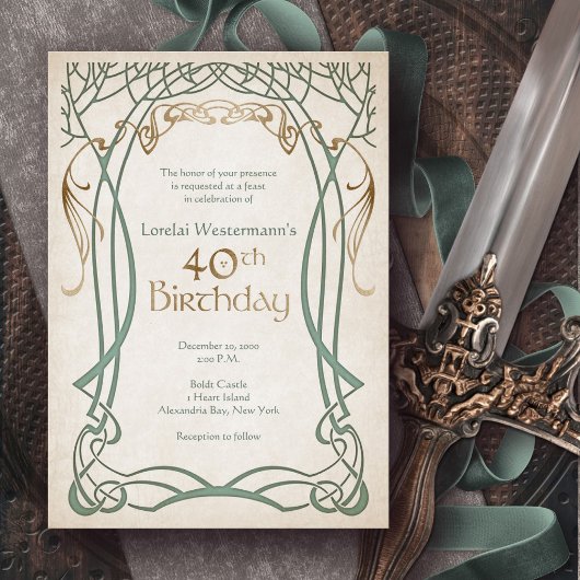 Mittelalterliche Fantasie 40. Geburtstag Einladung