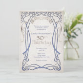 Mittelalterliche Fantasie 50. Geburtstag Einladung (Stehend Vorderseite)