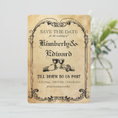 Mittelalterliche Fantasie Mittelalter Gravur Save The Date (Stehend Vorderseite)