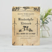 Mittelalterliche Fantasie Mittelalter Gravur Save The Date (Stehend Vorderseite)