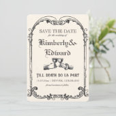 Mittelalterliche Fantasie Mittelalter Gravur Save The Date (Stehend Vorderseite)