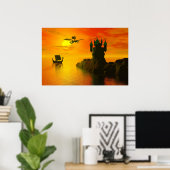 Mittelalterliche Fantasie Poster (Heimbüro)