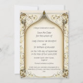 Mittelalterliche Fantasie Save the Date Einladung (Vorderseite)