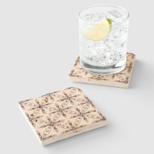 Mittelalterliche Fantasy Fraktal Art Steinuntersetzer (Seitenansicht)