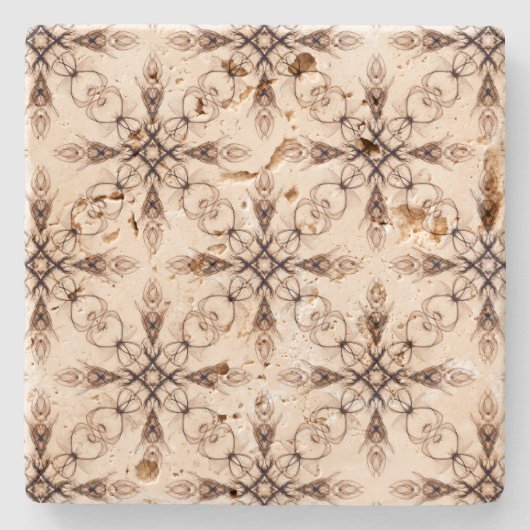 Mittelalterliche Fantasy Fraktal Art Steinuntersetzer (Vorderseite)