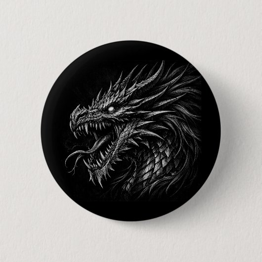 Mittelalterliche Fantasy-Grunge-Kunst im Drachenst Button (Vorderseite)