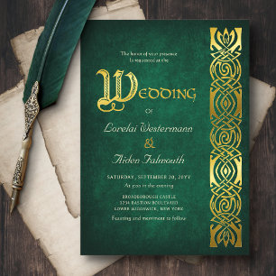 Mittelalterliche Fantasy-Hochzeit Folieneinladung