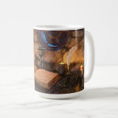 Mittelalterliche Fantasy-Zauberer-Studie Kaffeetasse (VorderseiteRechts)
