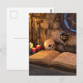 Mittelalterliche Fantasy-Zauberstudie Postkarte (Vorne/Hinten)