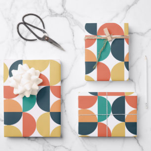 Mittelalterliche Farbenpracht Modernes Abstraktes  Geschenkpapier Set