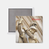 mittelalterliche Fassade des gotischen Gebäude an  Magnet (Vorderseite/Rückseite)