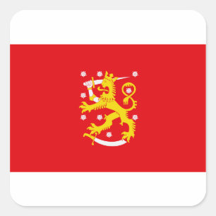 Mittelalterliche Flagge Finnlands Quadratischer Aufkleber