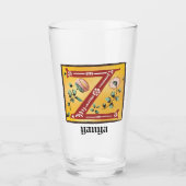 mittelalterliche florale Andeutung Z Monogramm Glas (Vorderseite)