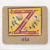 mittelalterliche florale Andeutung Z Monogramm Mousepad (Vorne)